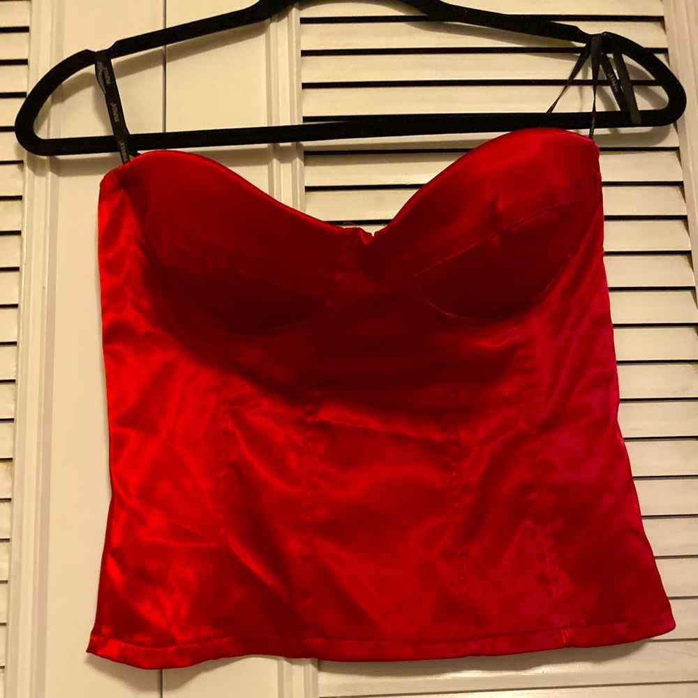 Silk like Zip up Corset
